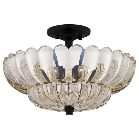 Whitecap 4-lt semi flush ceiling light amber glass/cocoa brown 39.5 cm Whitecap 4-lt semi flush ceiling light amber glass/cocoa brown 39.5 cm