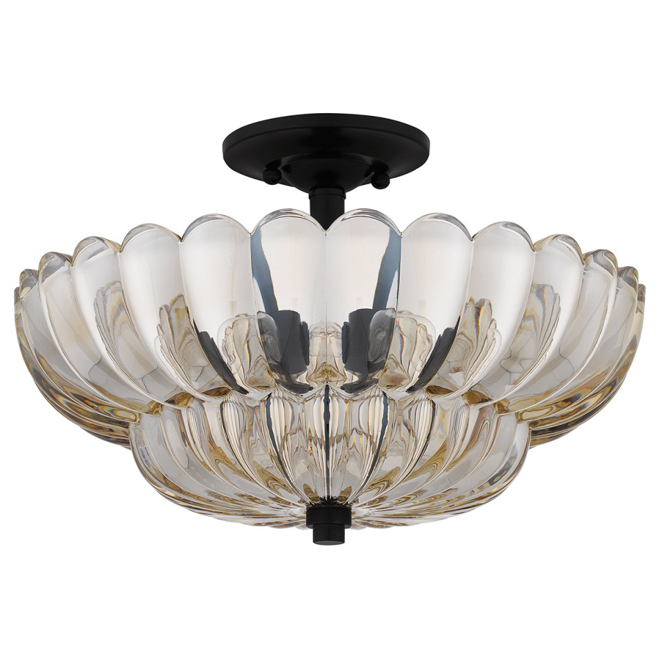 Whitecap 4-lt semi flush ceiling light amber glass/cocoa brown 39.5 cm Quoizel Whitecap 4-lt semi flush ceiling light amber glass/cocoa brown 39.5 cm