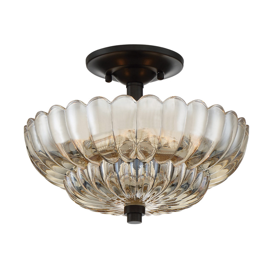 Whitecap 3-ljus semi plafond bärnstensfärgad glas/kakaobrun 29.7 cm Quoizel Whitecap 3-ljus semi plafond bärnstensfärgad glas/kakaobrun 29.7 cm