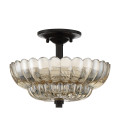 Whitecap 3-ljus semi plafond bärnstensfärgad glas/kakaobrun 29.7 cm Quoizel Whitecap 3-ljus semi plafond bärnstensfärgad glas/kakaobrun 29.7 cm