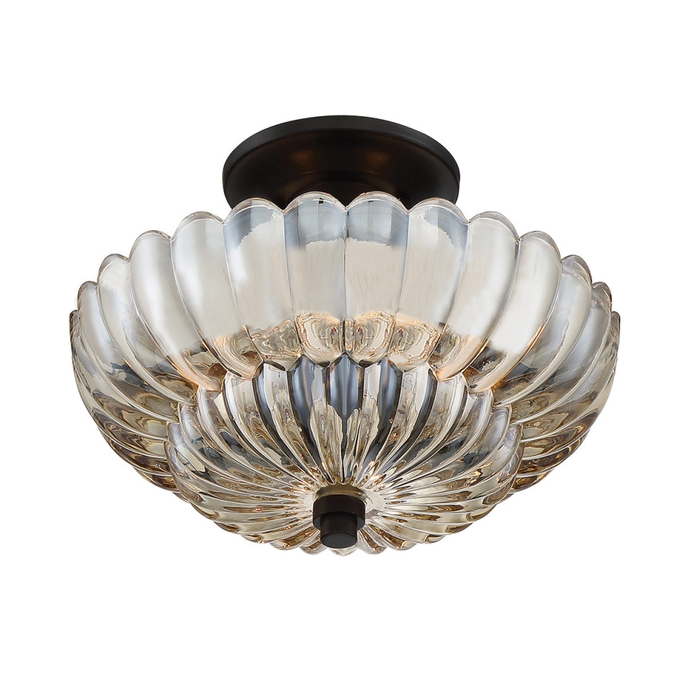 Whitecap 3-ljus semi plafond bärnstensfärgad glas/kakaobrun 29.7 cm Quoizel Whitecap 3-ljus semi plafond bärnstensfärgad glas/kakaobrun 29.7 cm
