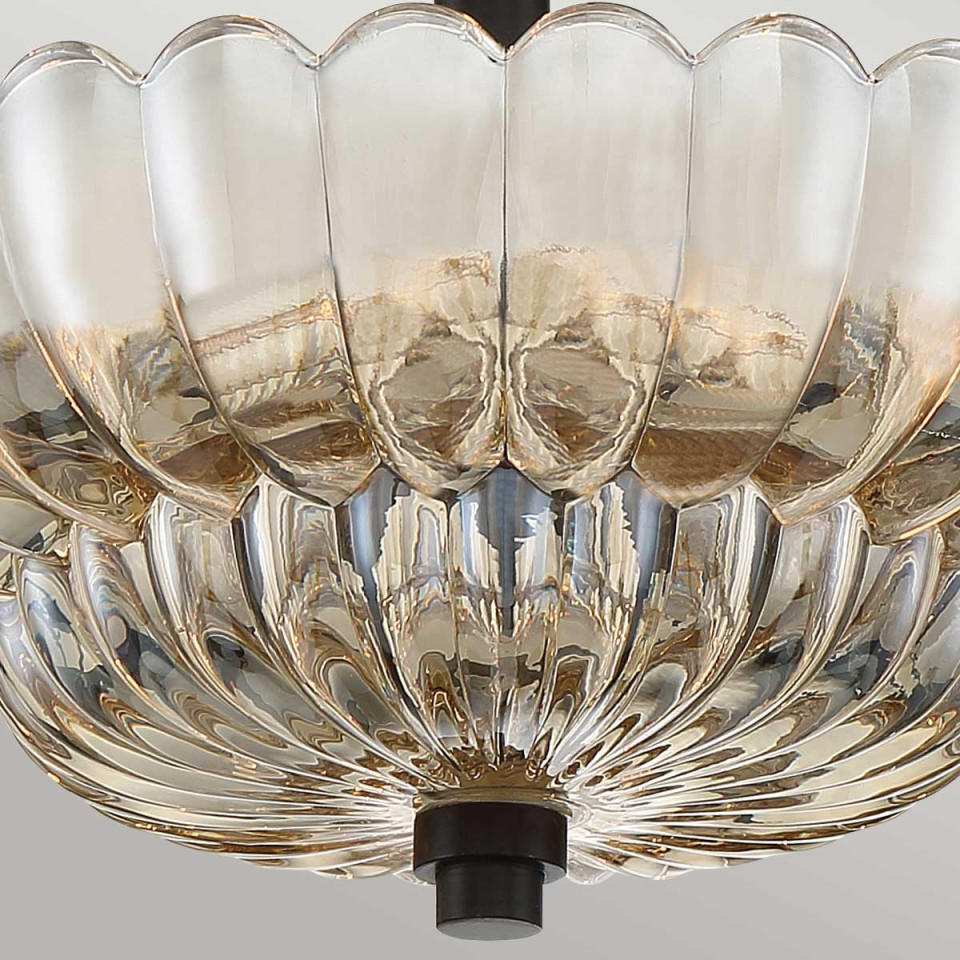 Whitecap 3-ljus semi plafond bärnstensfärgad glas/kakaobrun 29.7 cm Quoizel Whitecap 3-ljus semi plafond bärnstensfärgad glas/kakaobrun 29.7 cm