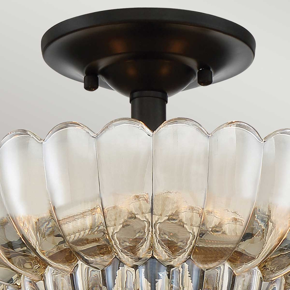 Whitecap 3-ljus semi plafond bärnstensfärgad glas/kakaobrun 29.7 cm Quoizel Whitecap 3-ljus semi plafond bärnstensfärgad glas/kakaobrun 29.7 cm