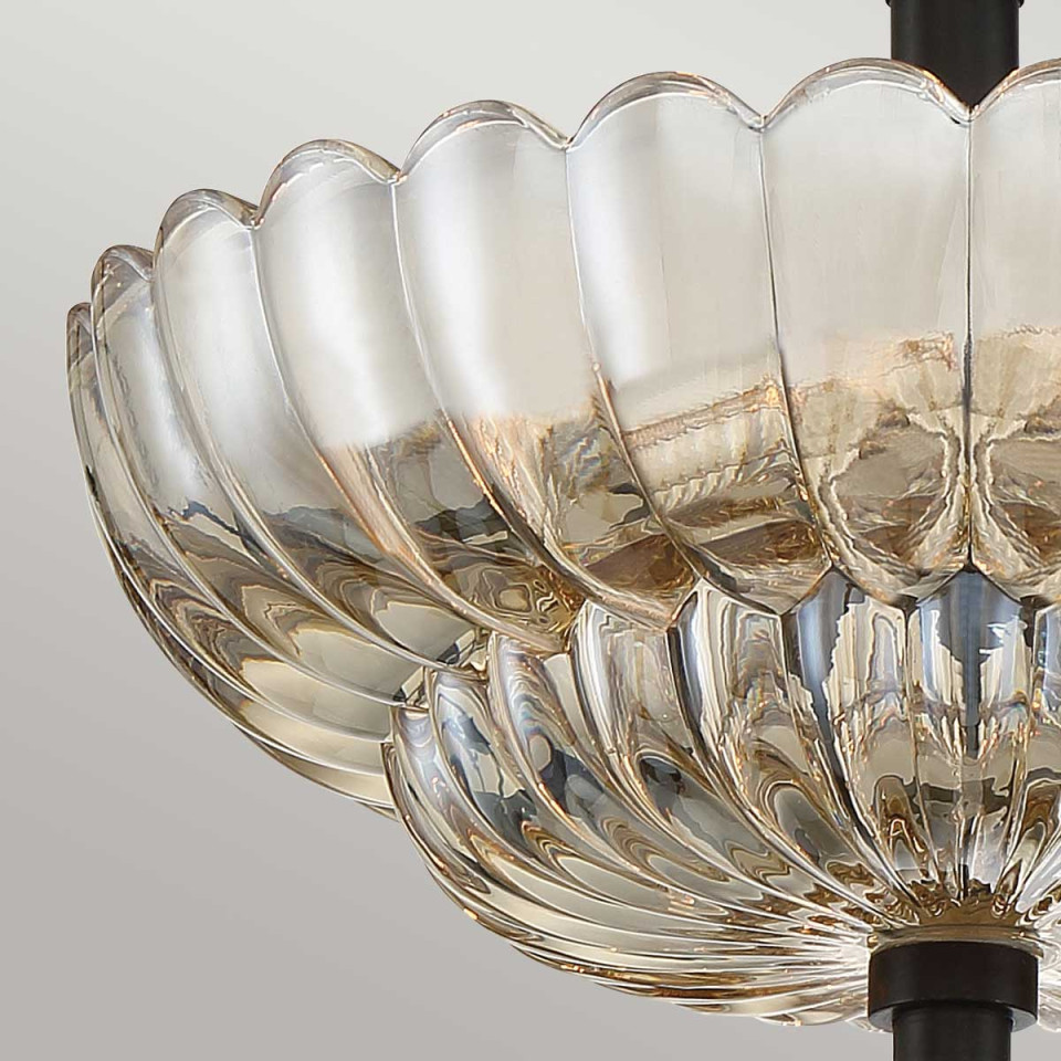 Whitecap 3-ljus semi plafond bärnstensfärgad glas/kakaobrun 29.7 cm Quoizel Whitecap 3-ljus semi plafond bärnstensfärgad glas/kakaobrun 29.7 cm