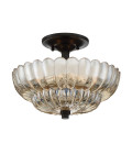 Whitecap 3-ljus semi plafond bärnstensfärgad glas/kakaobrun 29.7 cm Quoizel Whitecap 3-ljus semi plafond bärnstensfärgad glas/kakaobrun 29.7 cm