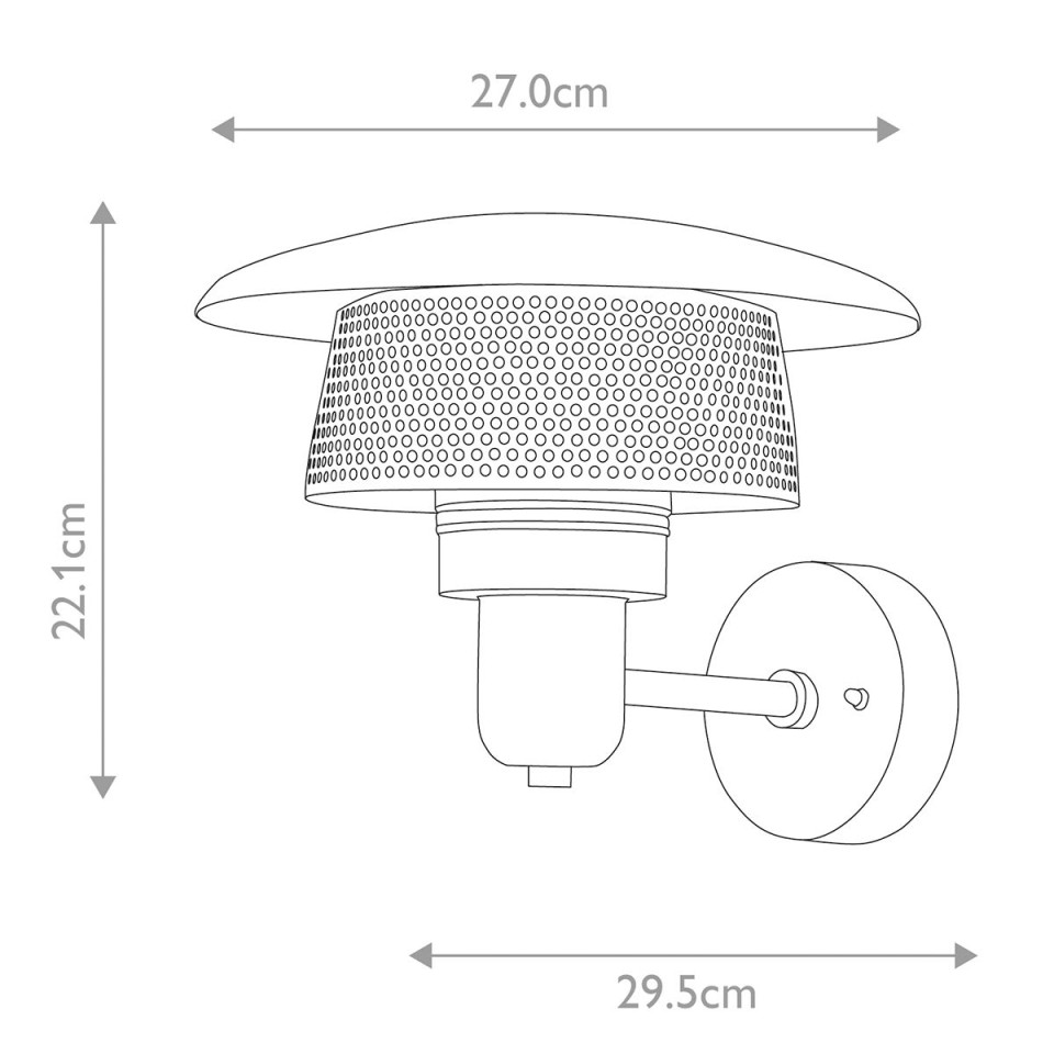 Saturne 1-lt utomhus vägglampa grå/silver 22,1 cm