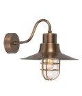 Sheldon 1-Lt Outdoor Wall Light Aged Brass/Glass 24cm IP44