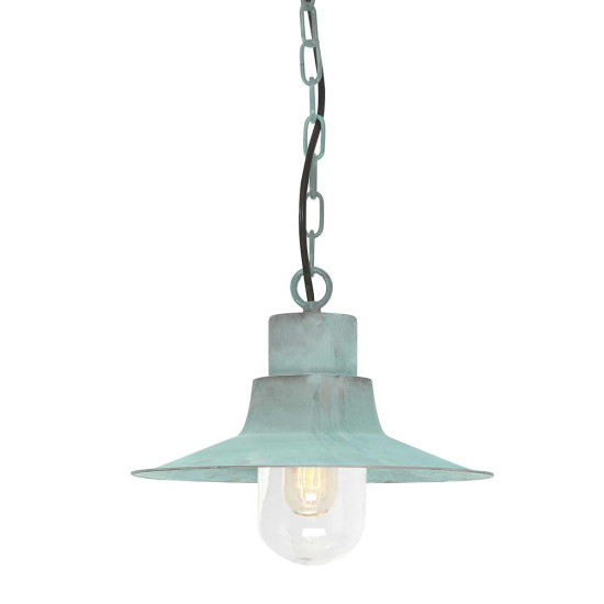 Sheldon 1-lt utomhus taklampa verdigris/glas 29,5 cm IP44