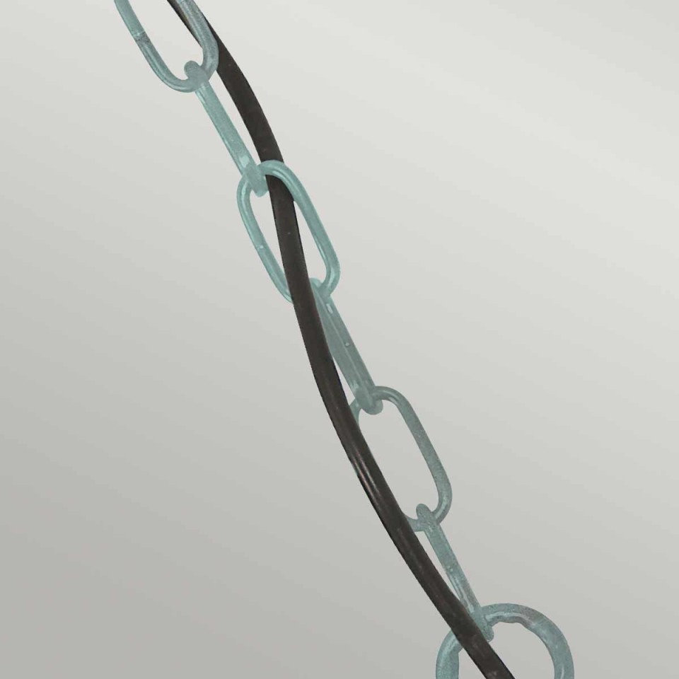 Sheldon 1-Lt Outdoor Ceiling Light Verdigris/Glass 29.5cm IP44