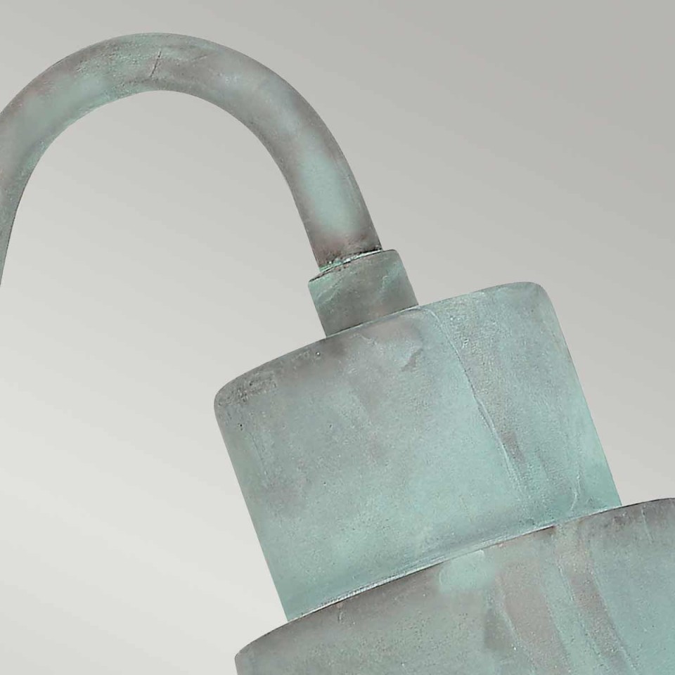 Sheldon 1-Lt Outdoor Wall Light Verdigris/Glass 24cm IP44