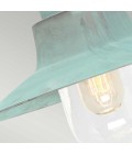 Sheldon 1-Lt Outdoor Wall Light Verdigris/Glass 24cm IP44
