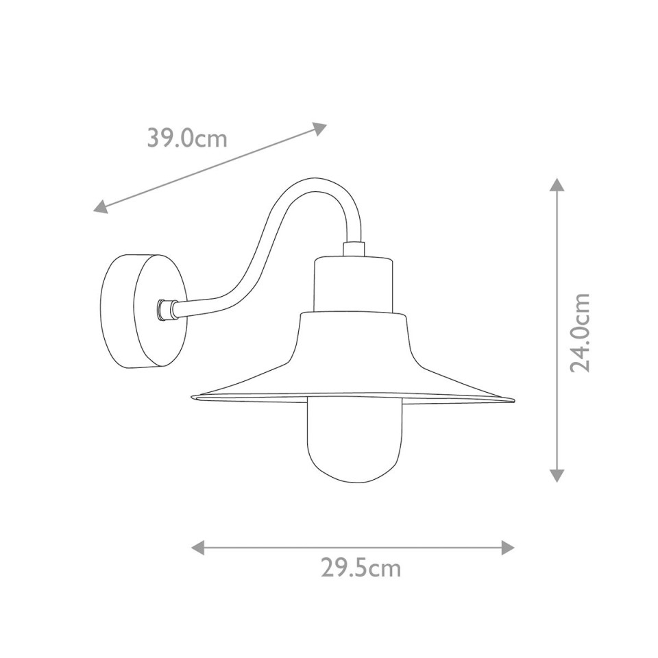 Sheldon 1-Lt Outdoor Wall Light Verdigris/Glass 24cm IP44