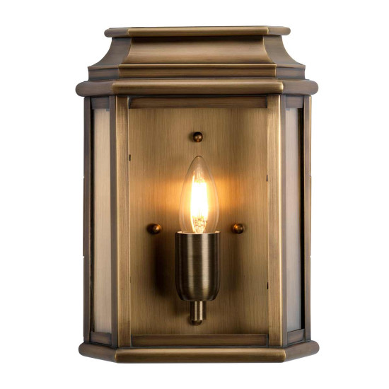 St Martins 1-Lt Outdoor Wall Light Aged Brass/Clear 30.5cm IP44 St Martins 1-Lt Outdoor Wall Light Aged Brass/Clear 30.5cm IP44