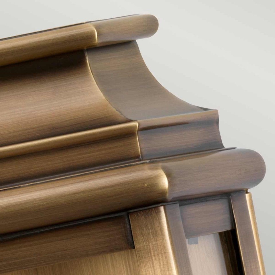 St Martins 1-Lt Outdoor Wall Light Aged Brass/Clear 30.5cm IP44