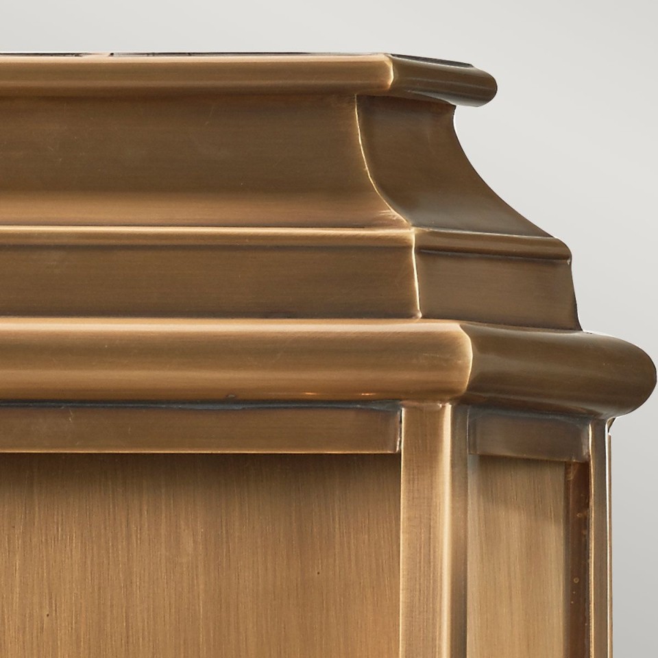 St Martins 2-Lt stor utomhus vägglampa åldrad mässing/klar 41,4cm IP44