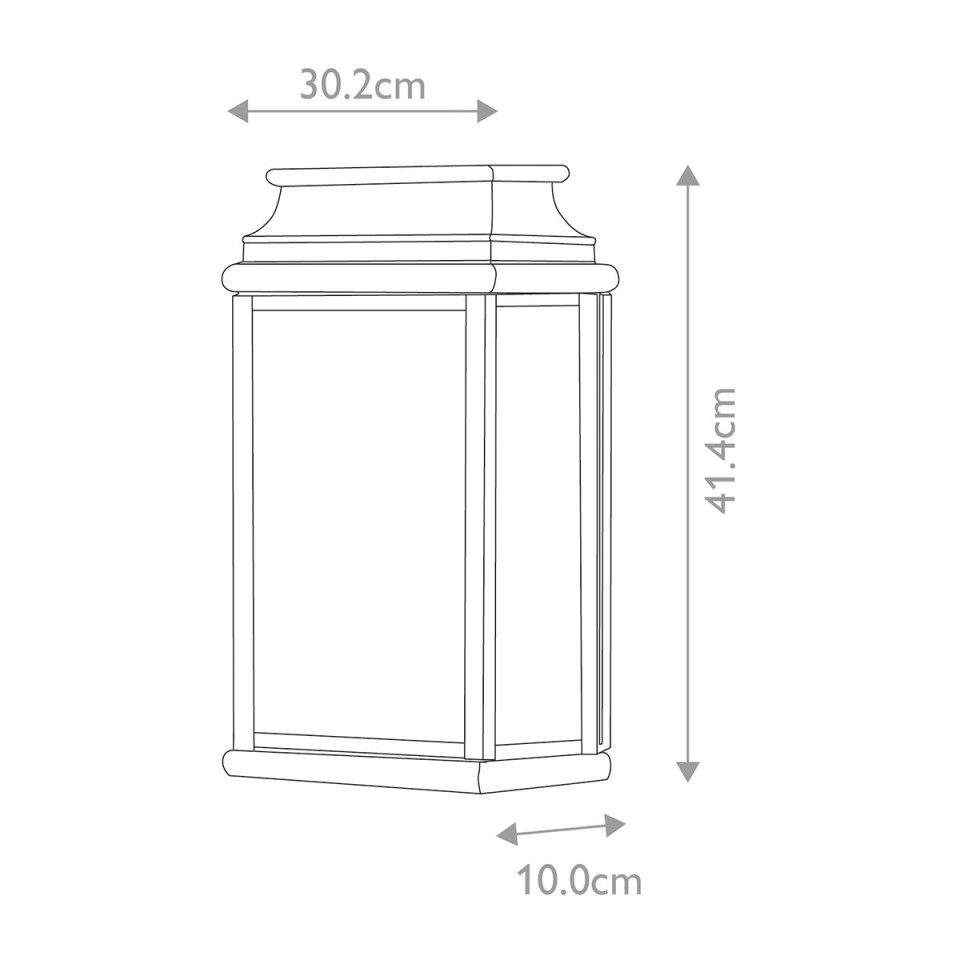 St Martins 2-Lt stor utomhus vägglampa åldrad mässing/klar 41,4cm IP44
