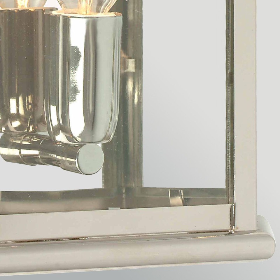 St Martins 1-Lt Outdoor Wall Light Polished Nickel/Clear 30.5cm IP44