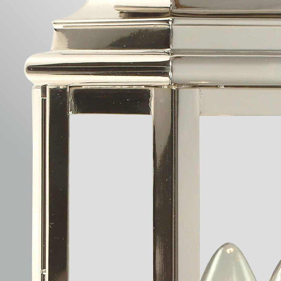 St Martins 1-Lt Outdoor Wall Light Polished Nickel/Clear 30.5cm IP44