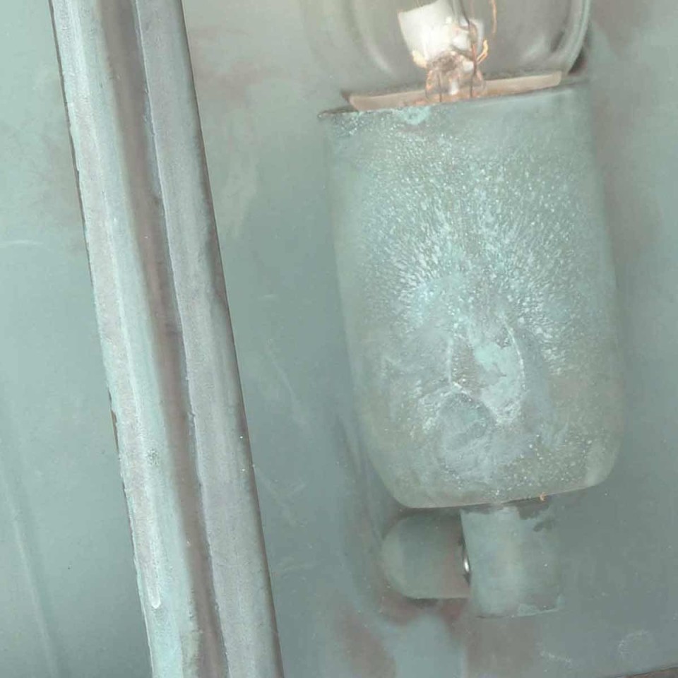 St Martins 1-Lt Outdoor Wall Light Verdigris/Clear 30.5cm IP44