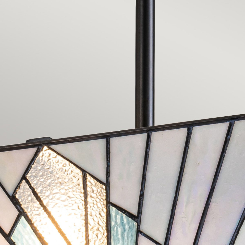 Alderley 2 light tiffany style ceiling light trio-mount vintage bronze 38cm Elstead Lighting Alderley 2 light tiffany style ceiling light trio-mount vintage bronze 38cm