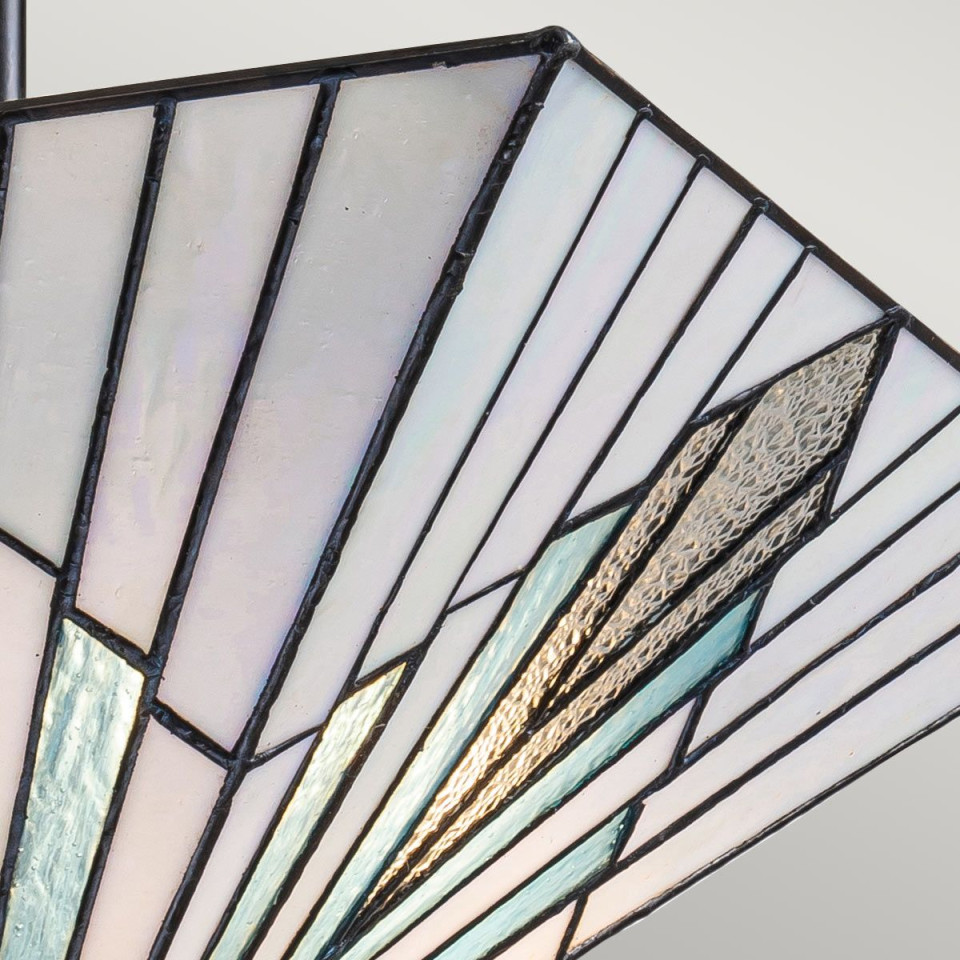 Alderley 2 light tiffany style ceiling light trio-mount vintage bronze 38cm Elstead Lighting Alderley 2 light tiffany style ceiling light trio-mount vintage bronze 38cm