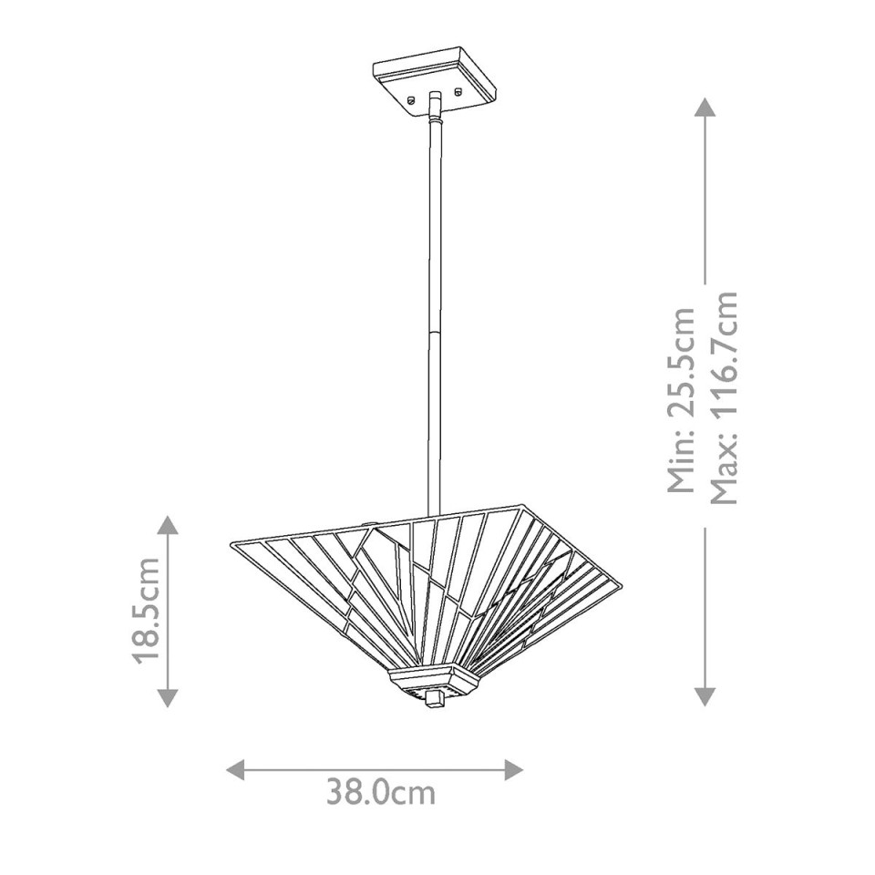 Alderley 2 light tiffany style ceiling light trio-mount vintage bronze 38cm Elstead Lighting Alderley 2 light tiffany style ceiling light trio-mount vintage bronze 38cm