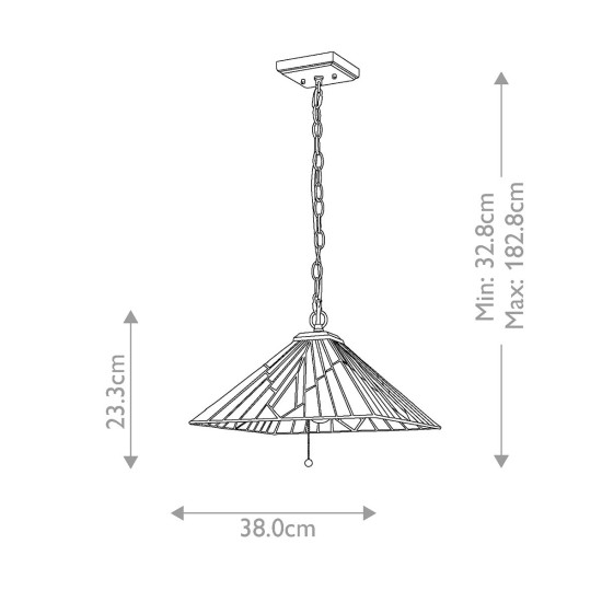 Alderley 2 light tiffany style ceiling light vintage bronze 38cm Alderley 2 light tiffany style ceiling light vintage bronze 38cm