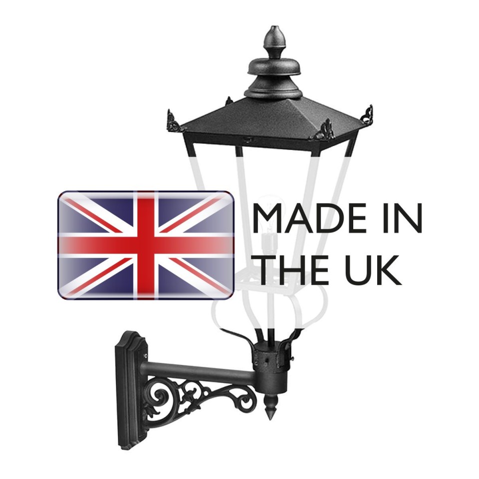 Wilmslow 1-Lt Outdoor Wall Light Black/Clear 114.5cm