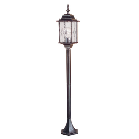 Wexford 1-Lt Outdoor Pillar Light Black/Silver 123.5cm