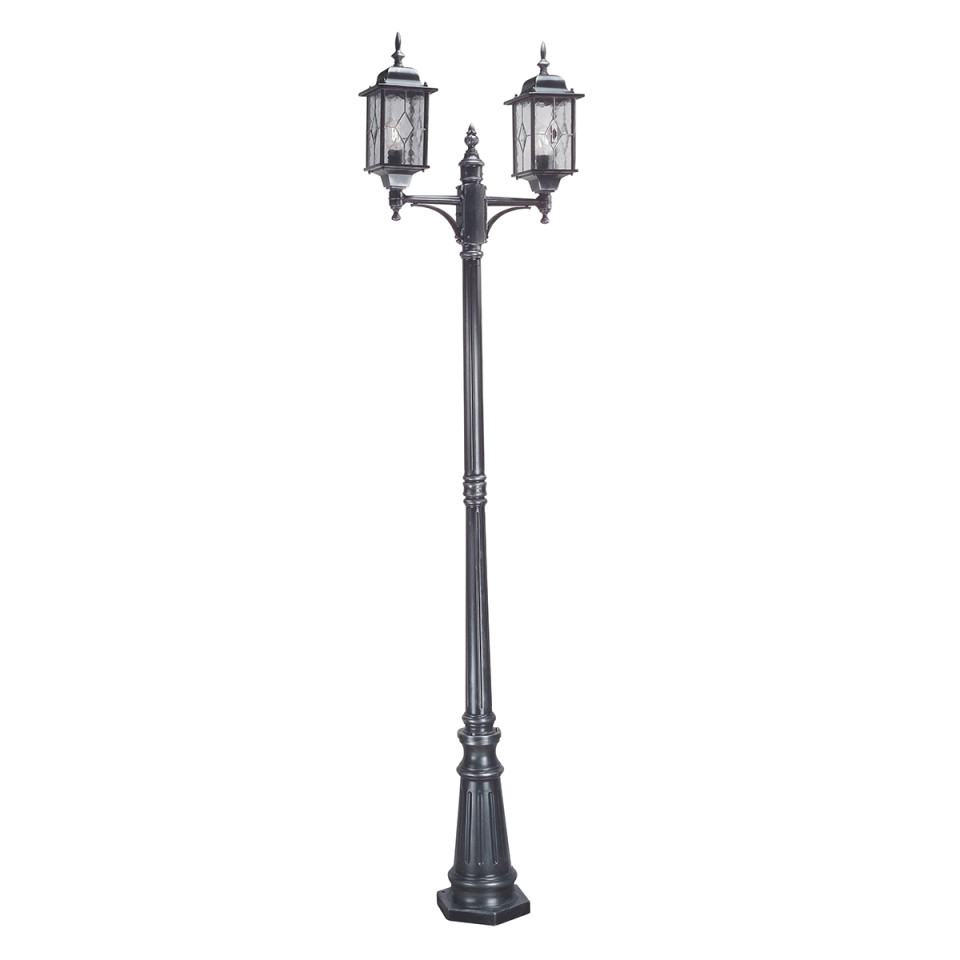 Wexford 2-Lt Outdoor Lamp Post Black/Silver 228.5cm Elstead Lighting Wexford 2-Lt Outdoor Lamp Post Black/Silver 228.5cm