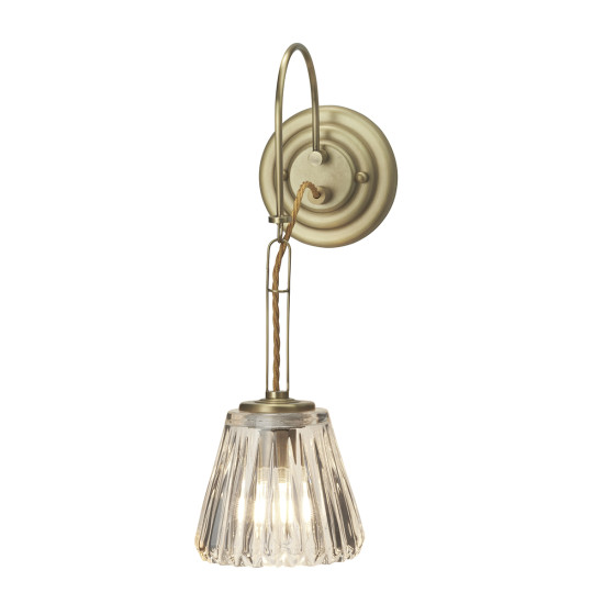 Demelza 1 Light Wall Light - Brushed Brass IP44 Demelza 1 Light Wall Light - Brushed Brass IP44