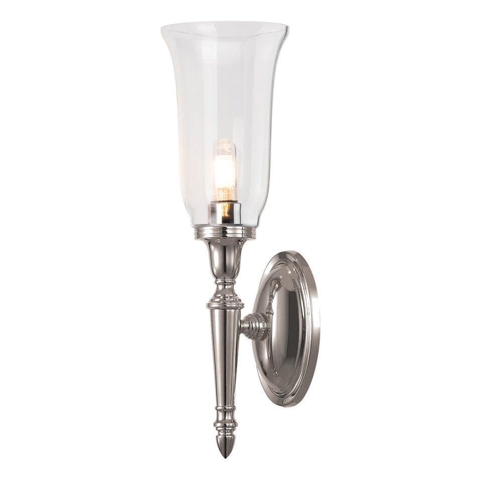 Dryden 1 Light Wall Light - Polished Nickel IP44 Elstead Lighting Dryden 1 Light Wall Light - Polished Nickel IP44