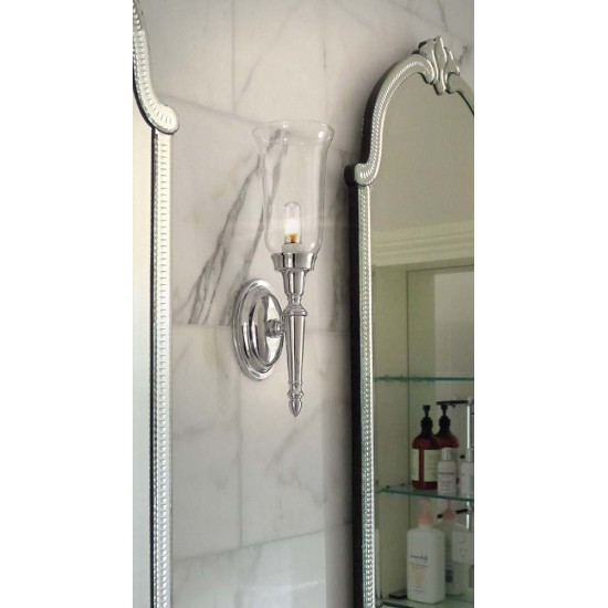 Dryden 1-ljus Vägglampa Polerad Nickel 41cm IP44