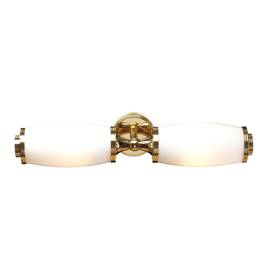 Eliot 2 Light Wall Light - Polished Brass IP44