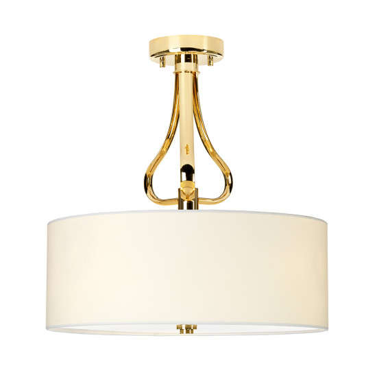 Falmouth 3 Light Semi Flush - French Gold IP44