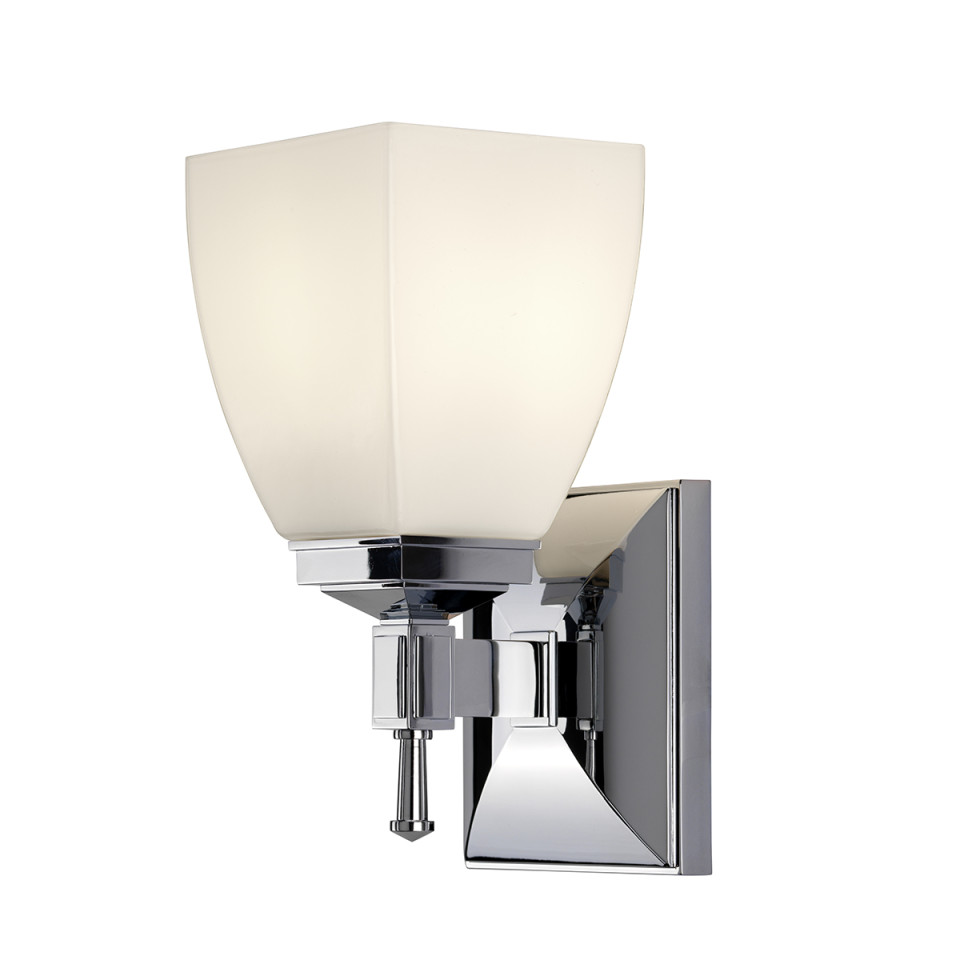 Shirebrook 1-Ljus Vägglampa Krom 9,5cm IP44
