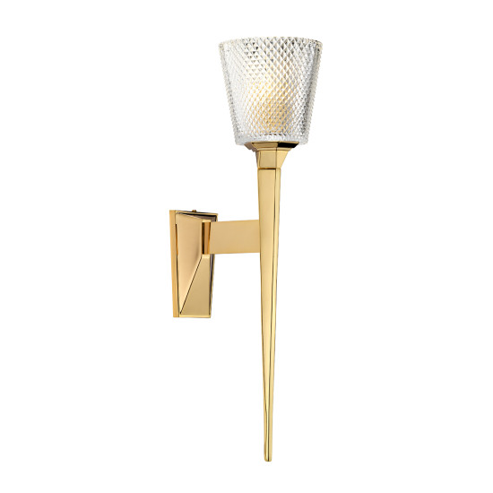 Verity 1 Light Wall Light - Polished Gold IP44