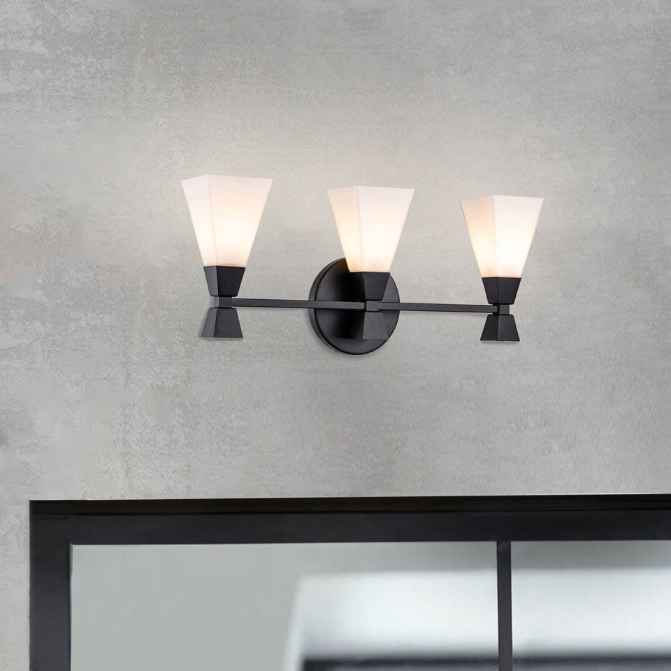 Bowtie 3 wall light IP44 matte black 57.2cm Kichler Bowtie 3 wall light IP44 matte black 57.2cm