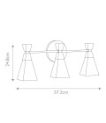 Bowtie 3 wall light IP44 matte black 57.2cm Kichler Bowtie 3 wall light IP44 matte black 57.2cm