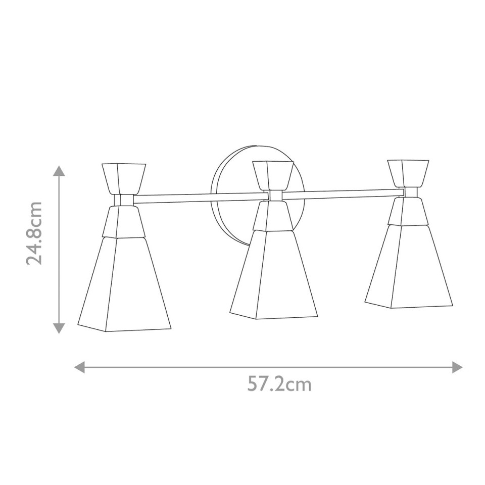 Bowtie 3 wall light IP44 matte black 57.2cm Kichler Bowtie 3 wall light IP44 matte black 57.2cm