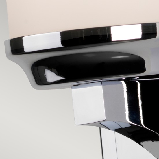 Amalia 1-Ljus Stor Vägglampa Polerad Krom 14,3cm IP44