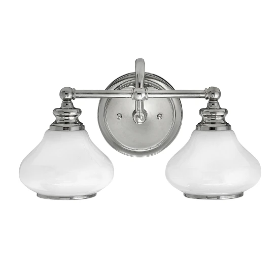 Ainsley 2-Ljus Vägglampa Polerad Krom 19,1cm IP44