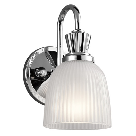Cora 1-Ljus Vägglampa Polerad Krom 12cm IP44