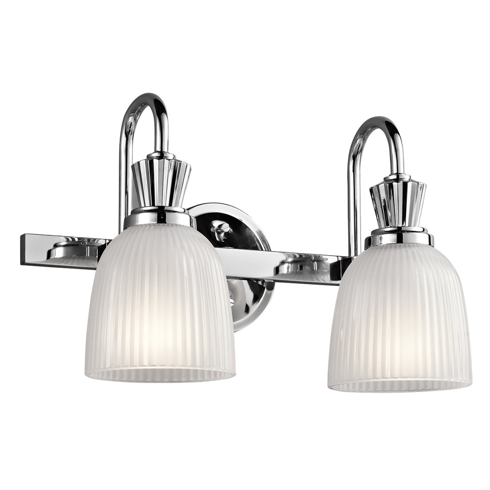 Cora 2-Ljus Vägglampa Polerad Krom 56,1cm Elstead Lighting Cora 2-Ljus Vägglampa Polerad Krom 56,1cm