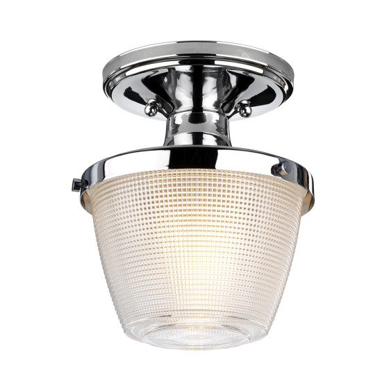 Dublin 1 Light Semi-Flush Mount - Polished Chrome IP44 Dublin 1 Light Semi-Flush Mount - Polished Chrome IP44