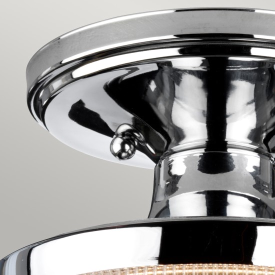 Dublin 1 Light Semi-Flush Mount - Polished Chrome IP44 Dublin 1 Light Semi-Flush Mount - Polished Chrome IP44