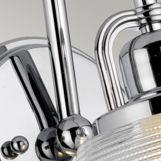 Dublin 1-Ljus Vägglampa Polerad Krom 12,7cm IP44