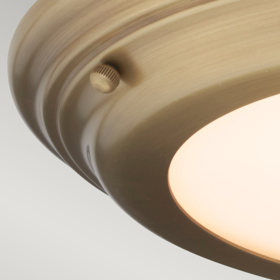 Welland 1 Light Flush Light - Aged Brass IP44 Welland 1 Light Flush Light - Aged Brass IP44