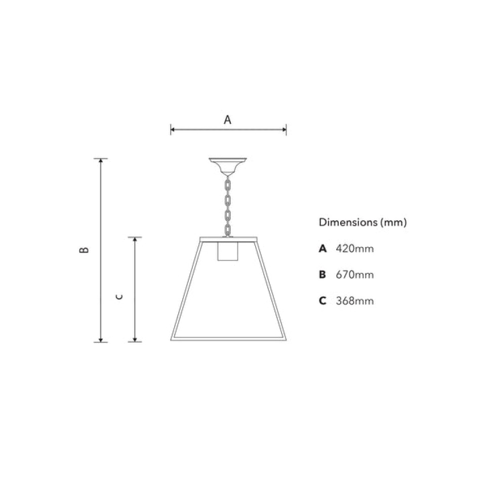 Utomhustaklampa galvaniserad i stål 41 cm IP44