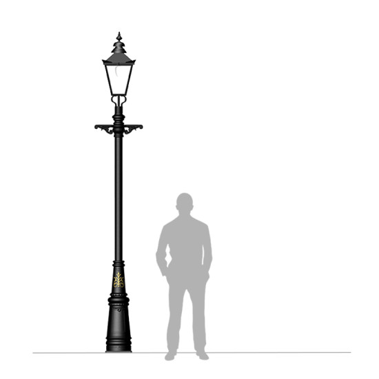Victorian Utomhus Traditionell Lyktstolpe Gjutjärn 350cm